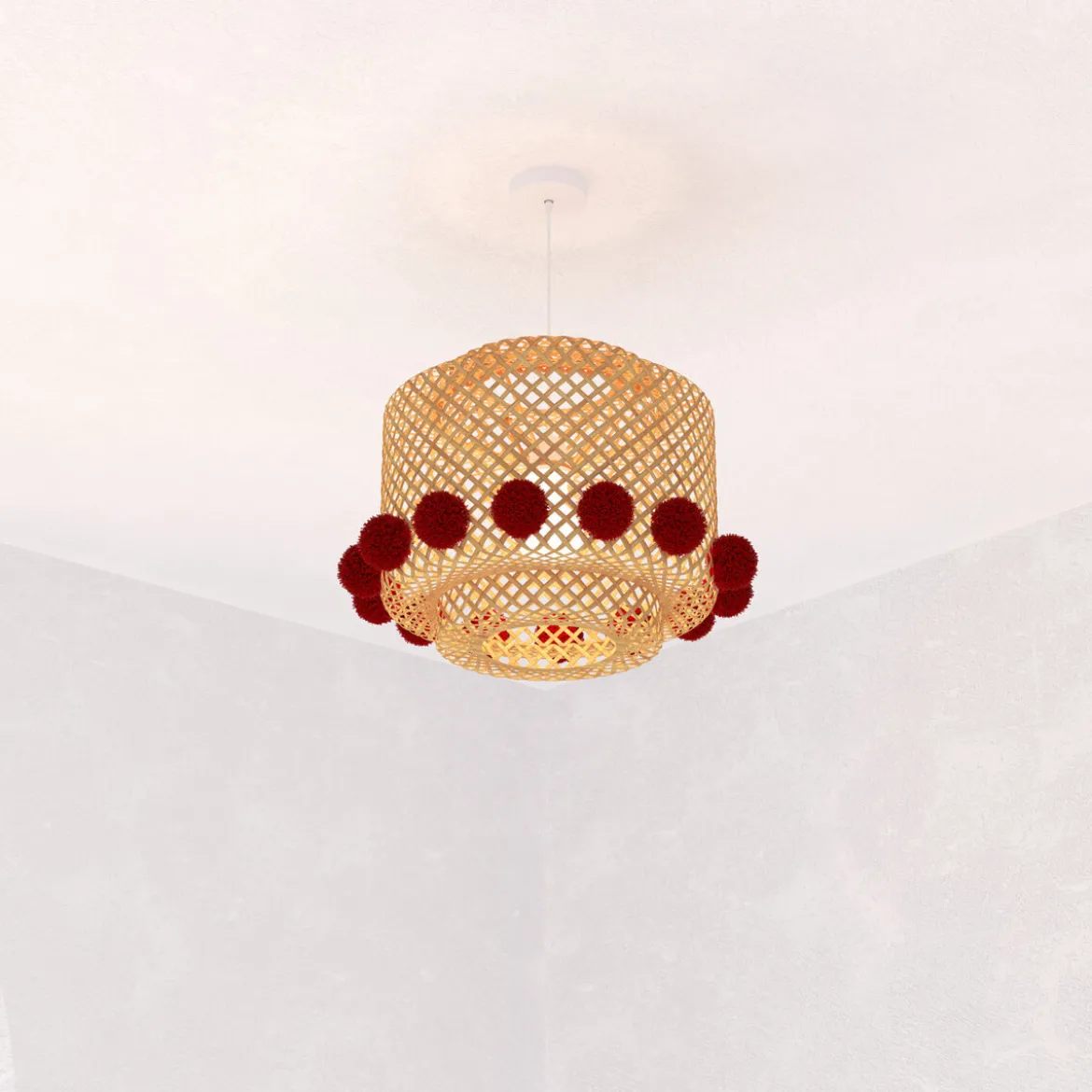 Suspension enfant "Liby', pompons