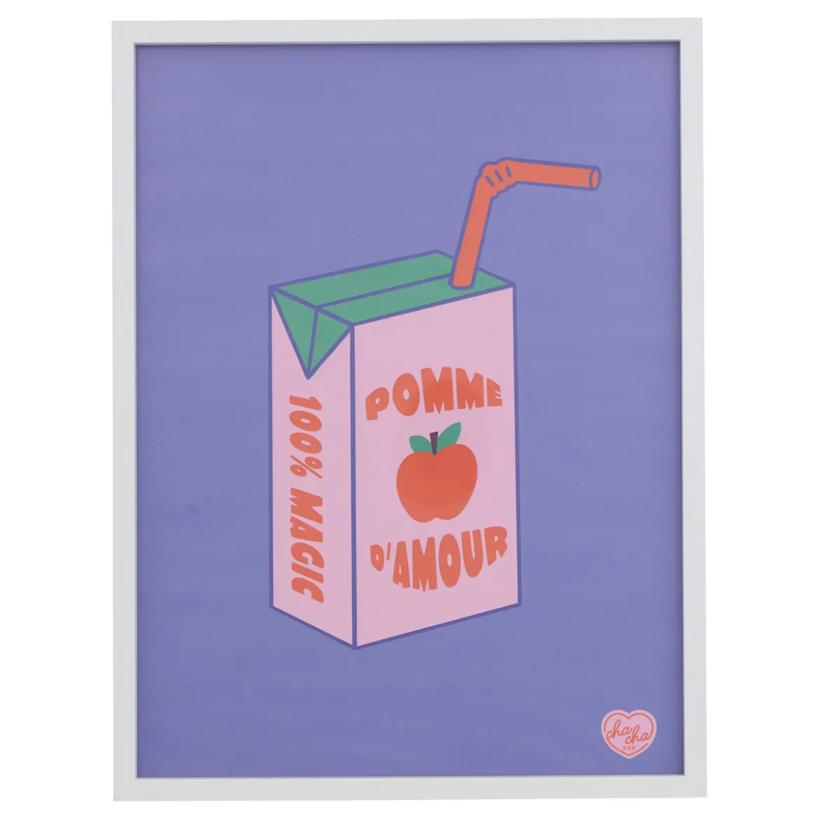 Tableau imprimé et encadré "Pomme d'amour" 31,5x41,5 cm