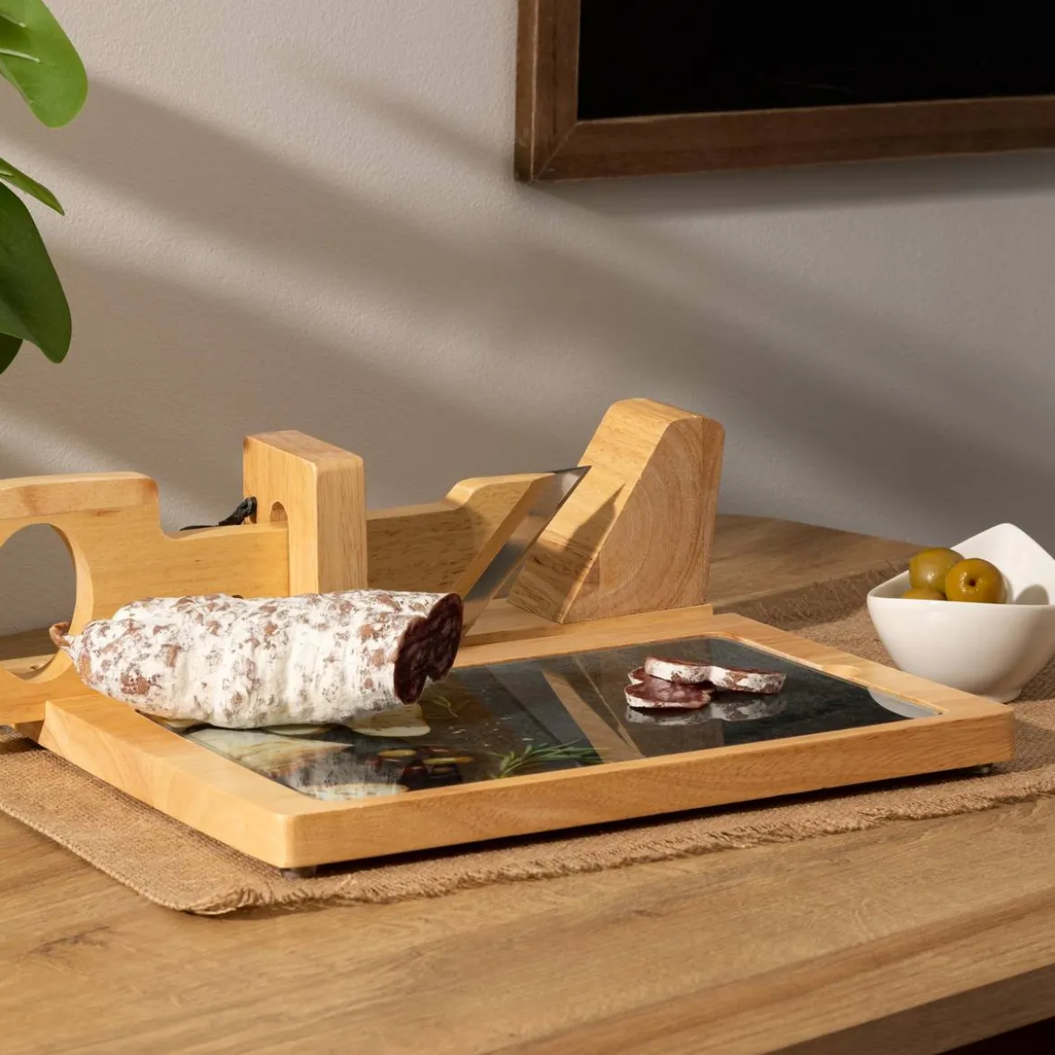 Trancheuse à charcuterie avec planche "Charcut"