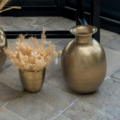 Vase "Oasis", métal martelé